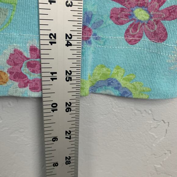 Vtg Fresh Produce Top Womens XXL Blue 3/4 Sleeve Pullover Wildflower V Neck - Picture 6 of 8